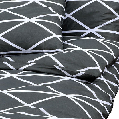 Duvet Cover Set Grey 225x220 cm Cotton