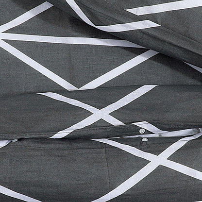 Duvet Cover Set Grey 225x220 cm Cotton