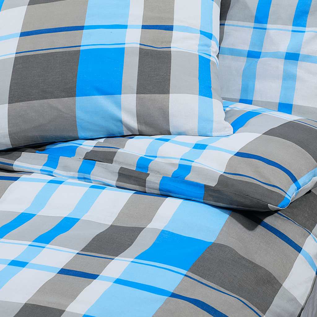 Duvet Cover Set Blue and Grey 260x240 cm Cotton