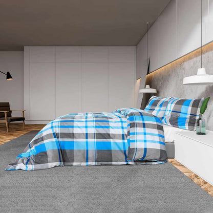 Duvet Cover Set Blue and Grey 135x200 cm Cotton