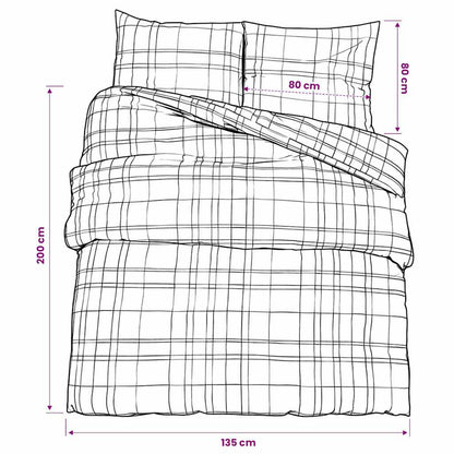 Duvet Cover Set Blue and Grey 135x200 cm Cotton