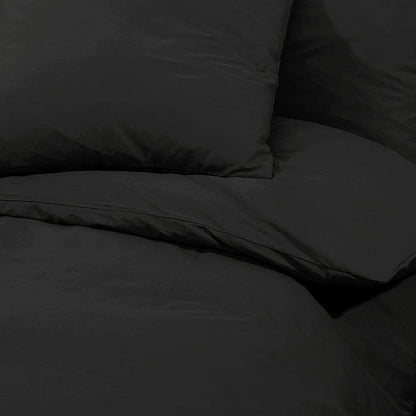 Duvet Cover Set Black 135x200 cm Cotton