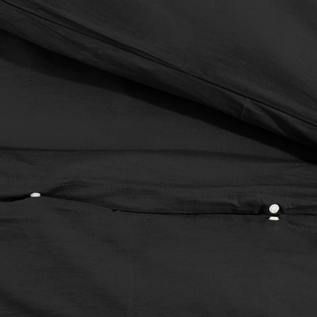 Duvet Cover Set Black 135x200 cm Cotton