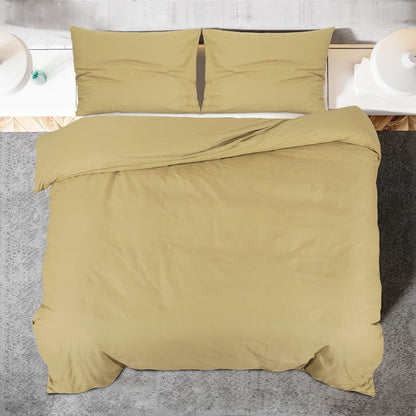 Duvet Cover Set Taupe 135x200 cm Cotton