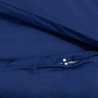 Duvet Cover Set Navy Blue 140x200 cm Cotton