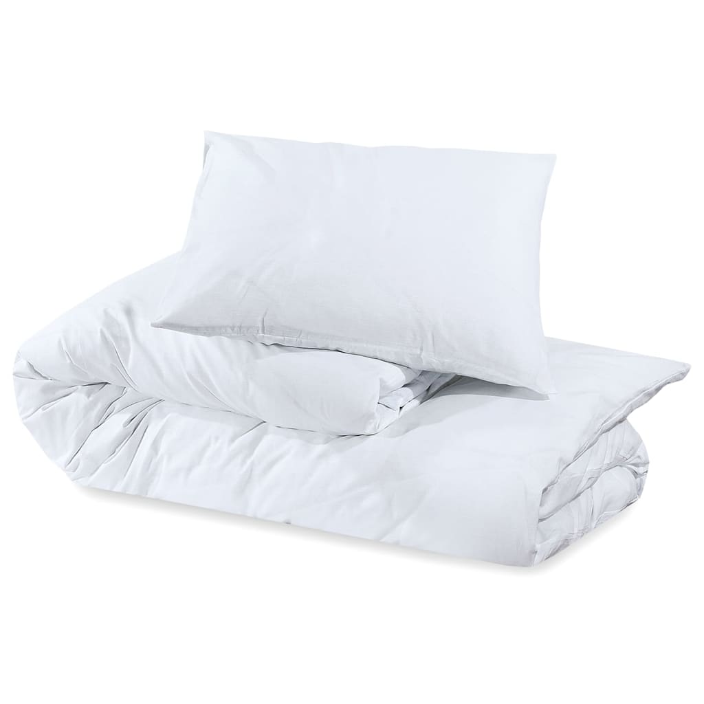 Duvet Cover Set White 135x200 cm Cotton