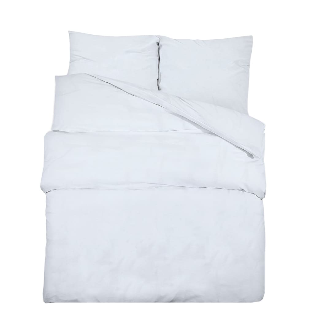 Duvet Cover Set White 155x220 cm Cotton