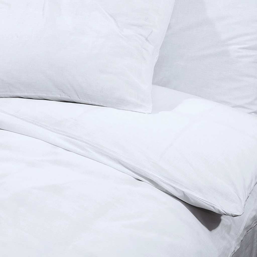 Duvet Cover Set White 155x220 cm Cotton