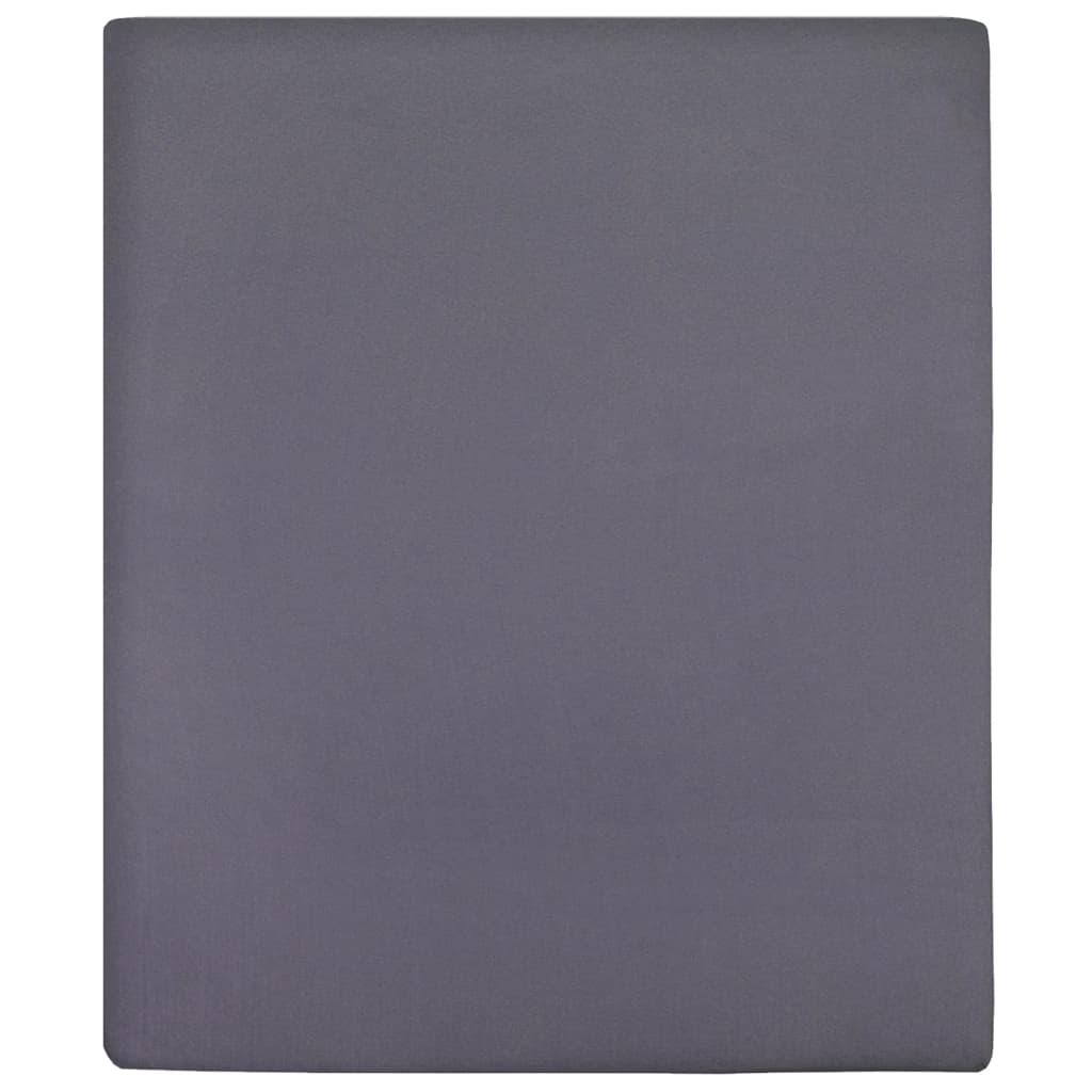 Jersey Fitted Sheets 2 pcs Anthracite 160x200 cm Cotton