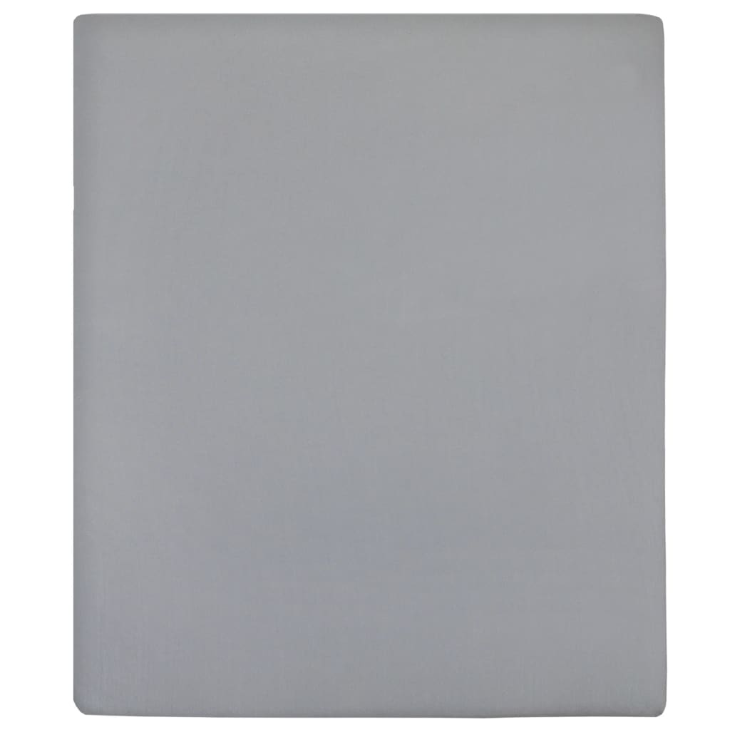 Jersey Fitted Sheet Grey 140x200 cm Cotton