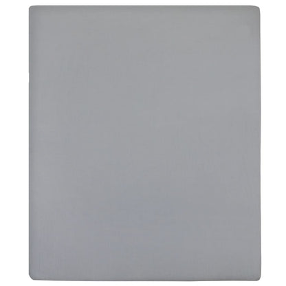Jersey Fitted Sheet Grey 140x200 cm Cotton