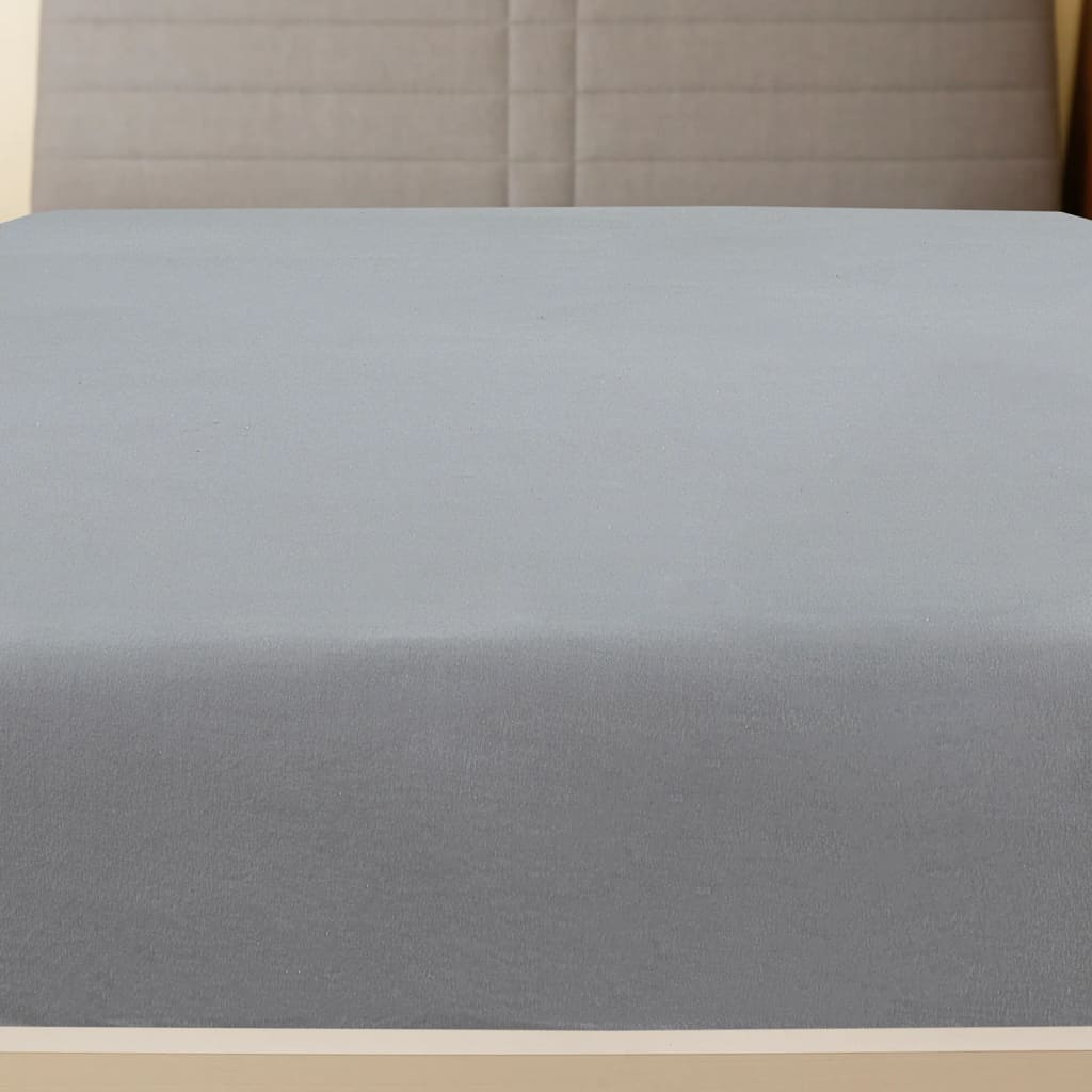 Jersey Fitted Sheet Grey 140x200 cm Cotton
