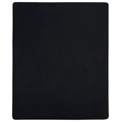 Jersey Fitted Sheet Black 90x200 cm Cotton