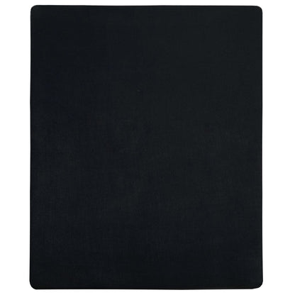 Jersey Fitted Sheet Black 140x200 cm Cotton