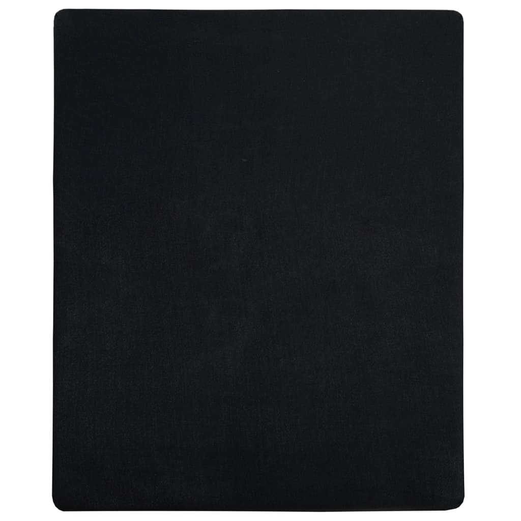 Jersey Fitted Sheets 2 pcs Black 160x200 cm Cotton