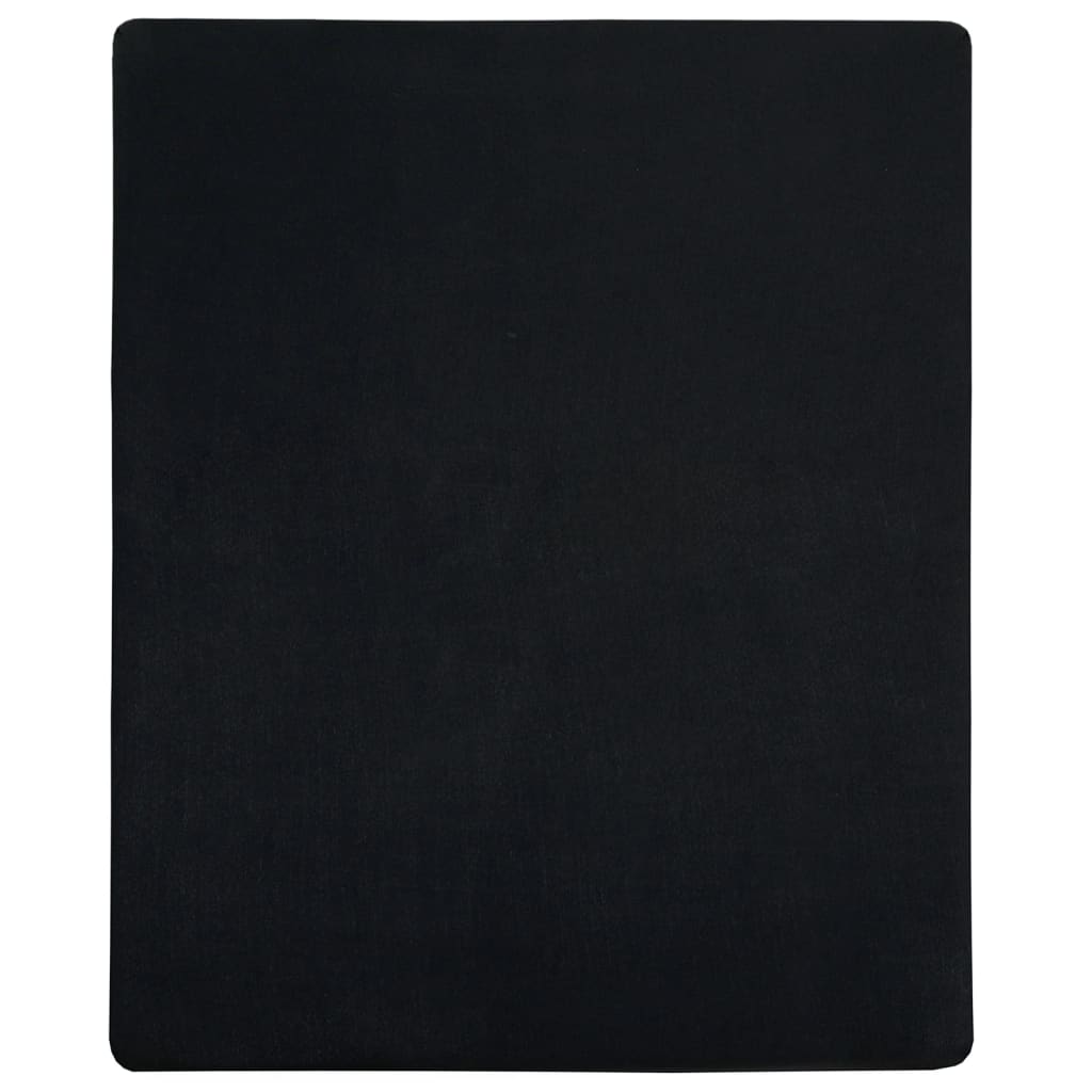 Jersey Fitted Sheet Black 180x200 cm Cotton