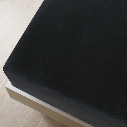 Jersey Fitted Sheet Black 180x200 cm Cotton