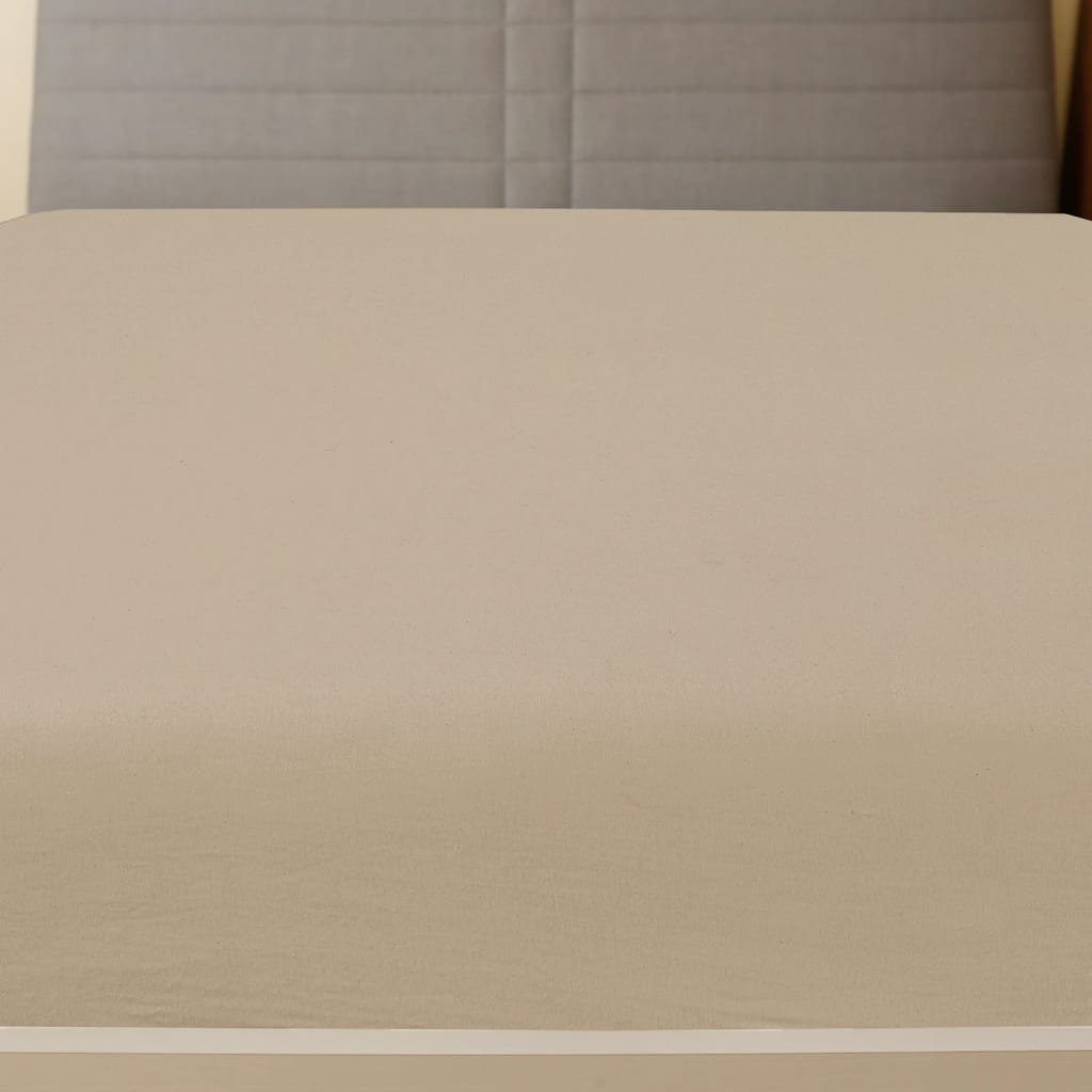 Jersey Fitted Sheet Taupe 180x200 cm Cotton