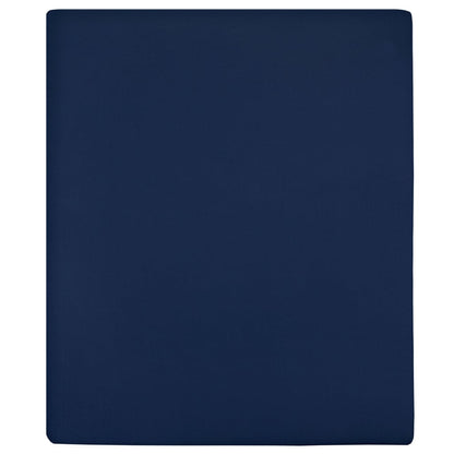 Jersey Fitted Sheet Navy Blue 140x200 cm Cotton