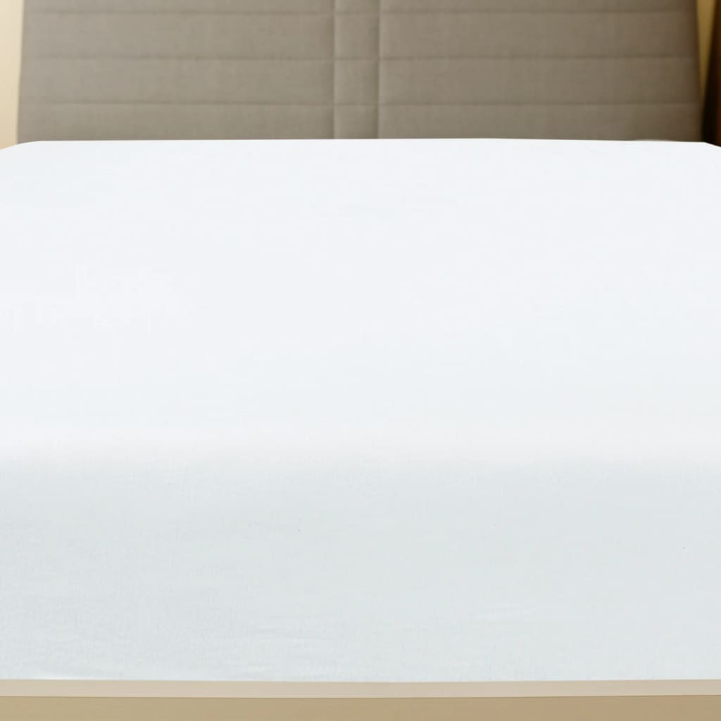 Jersey Fitted Sheet White 100x200 cm Cotton