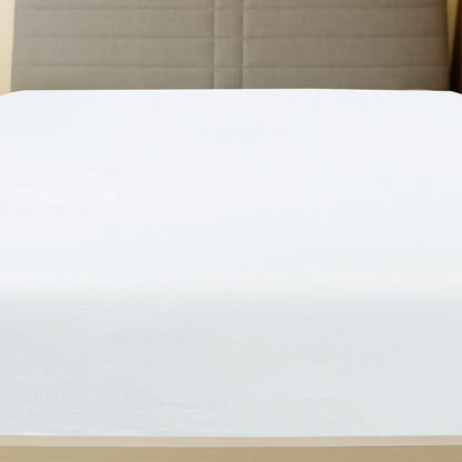 Jersey Fitted Sheet White 100x200 cm Cotton