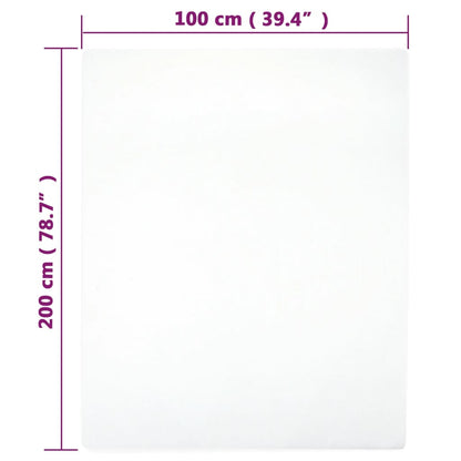 Jersey Fitted Sheet White 100x200 cm Cotton