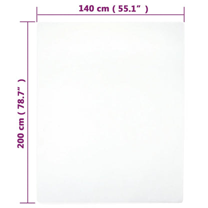 Jersey Fitted Sheet White 140x200 cm Cotton