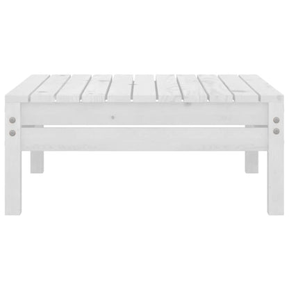 Garden Footstool White Solid Pinewood