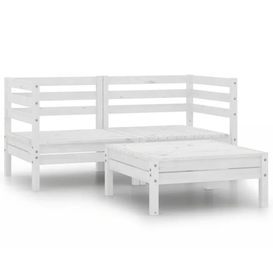 Garden Lounge Set | White | Solid pine wood | Large | Modular
