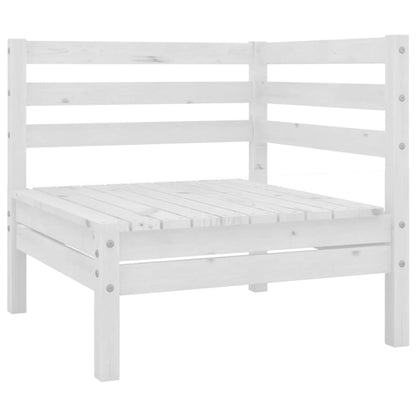 3 Piece Garden Lounge Set Solid Wood Pine White