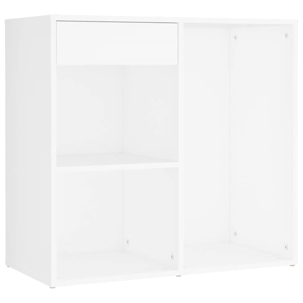 LED Dressing Table with Cabinet White Engineered Wood