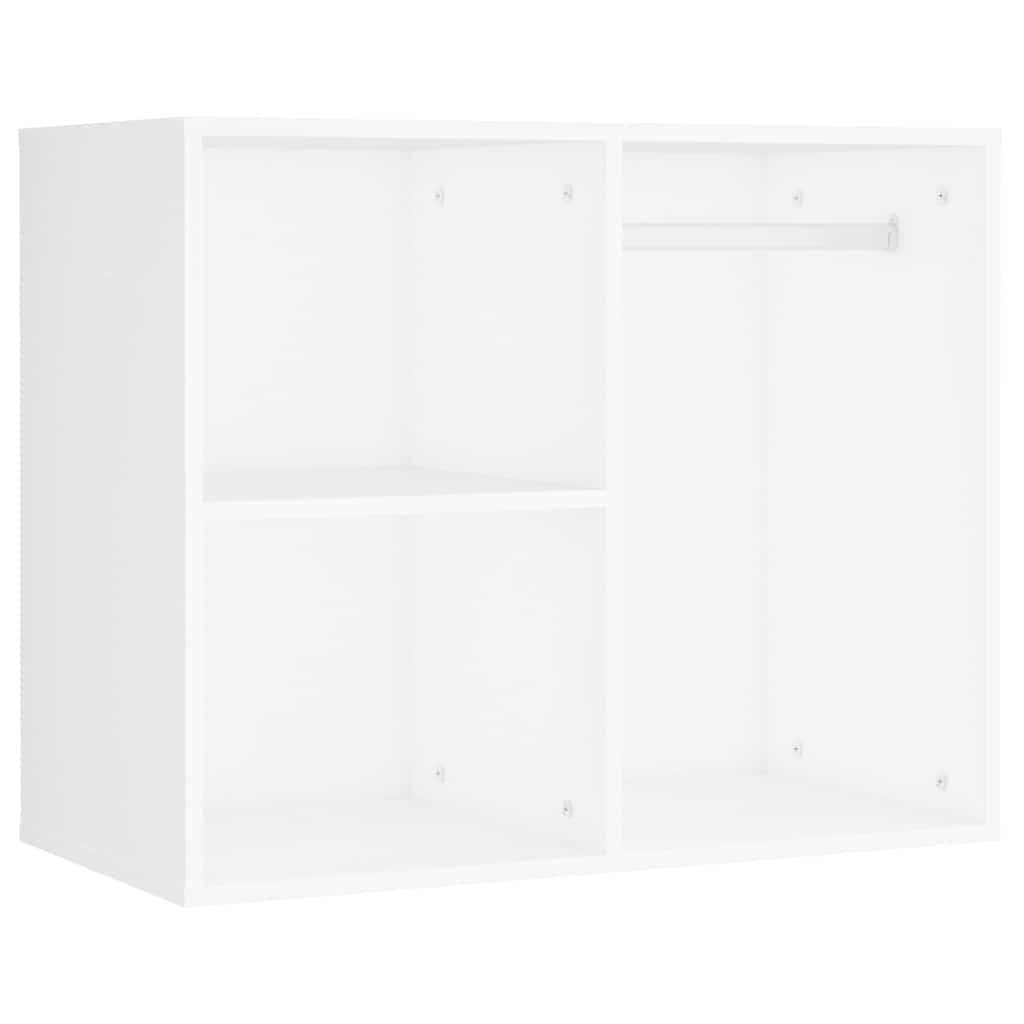 LED Dressing Table with 2 Cabinets White Engineered Wood