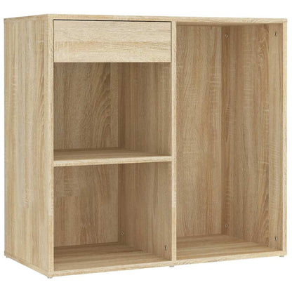 LED Dressing Table with 2 Cabinets Sonoma Oak Engineered Wood
