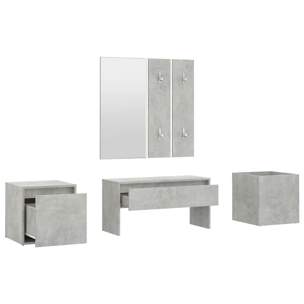 Hallway Furniture Set Concrete Grey Engineered Wood
