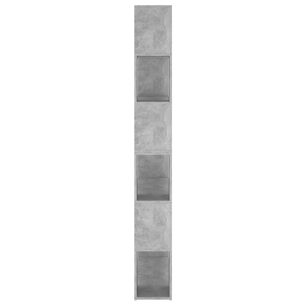 Book Cabinet Room Divider Concrete Grey 100x24x188 cm