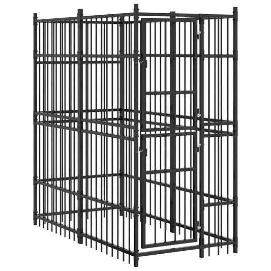 Outdoor Dog Kennel Steel 1.84 m²