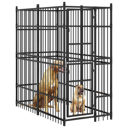 Outdoor Dog Kennel Steel 1.84 m²