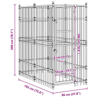 Outdoor Dog Kennel Steel 1.84 m²