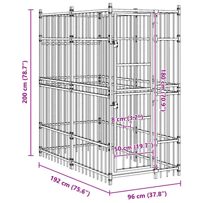 Outdoor Dog Kennel Steel 1.84 m²