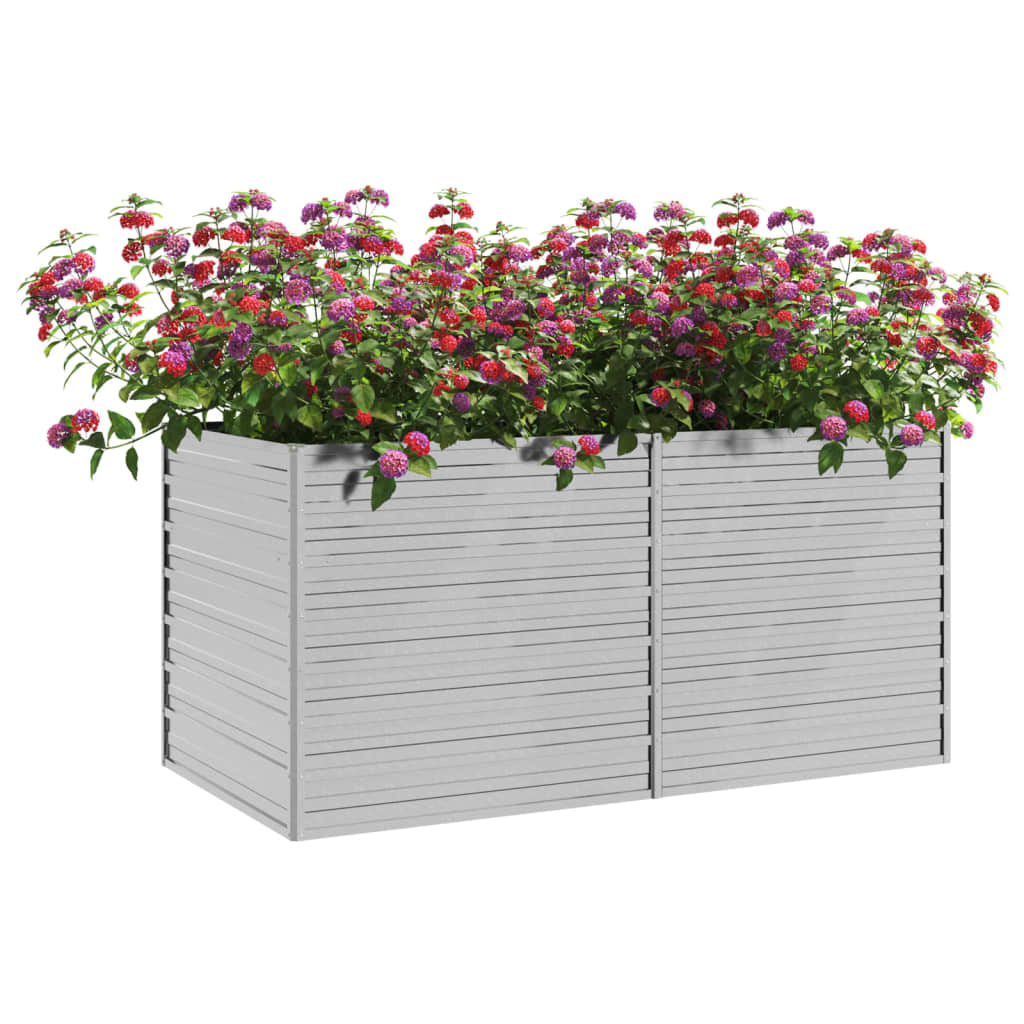 Garden Raised Bed 160x80x77 cm Galvanized Steel Silver
