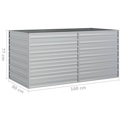 Garden Raised Bed 160x80x77 cm Galvanized Steel Silver