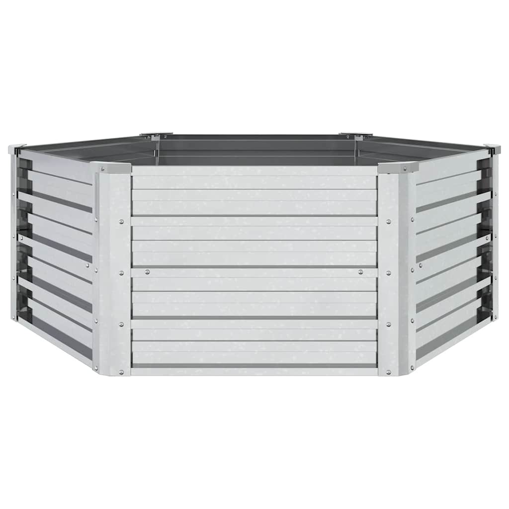 Garden Raised Bed 129x45 cm Galvanized Steel Silver