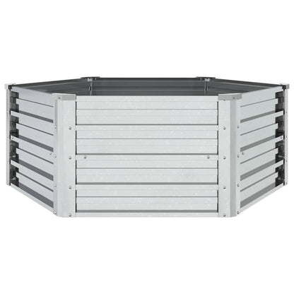 Garden Raised Bed 129x45 cm Galvanized Steel Silver