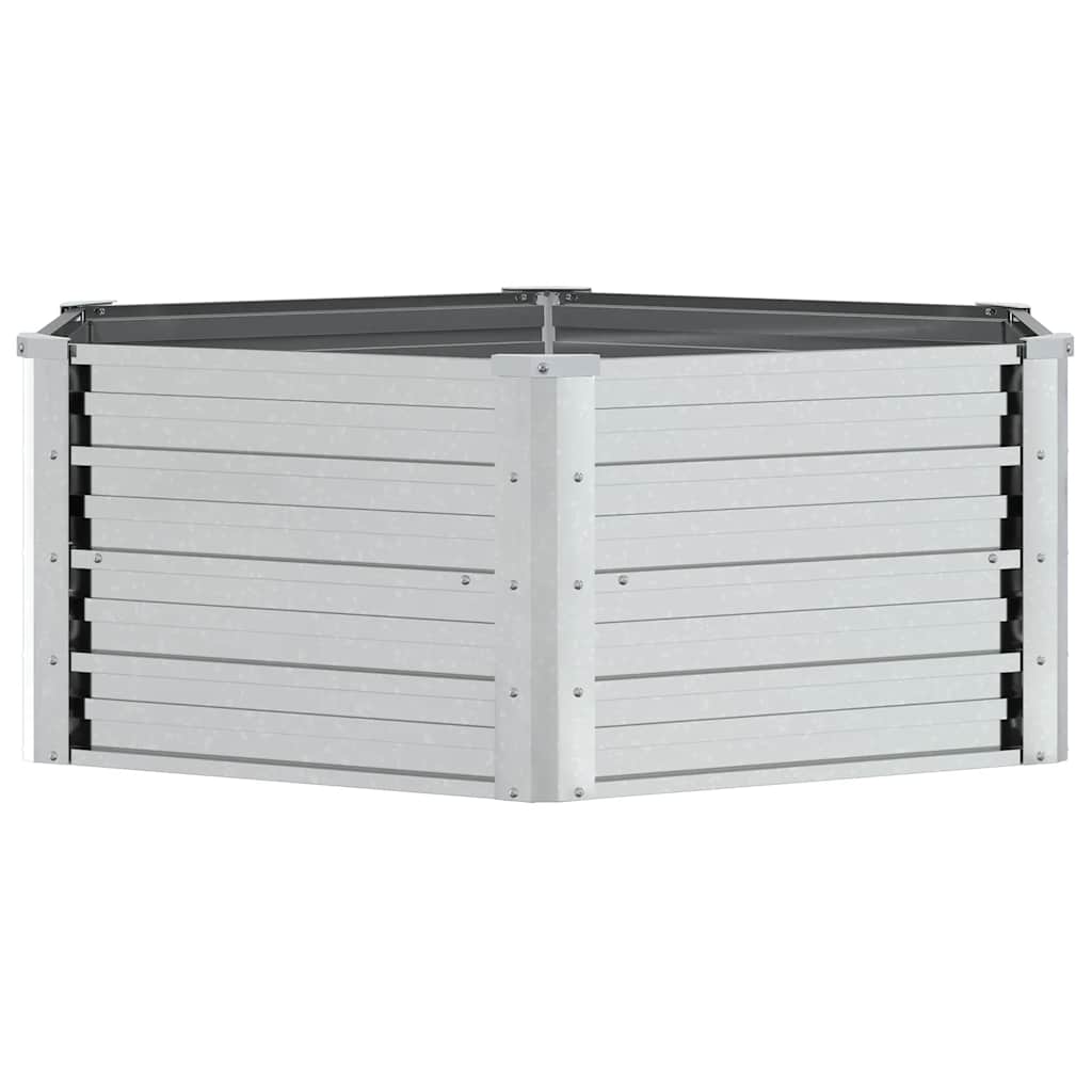 Garden Raised Bed 129x45 cm Galvanized Steel Silver