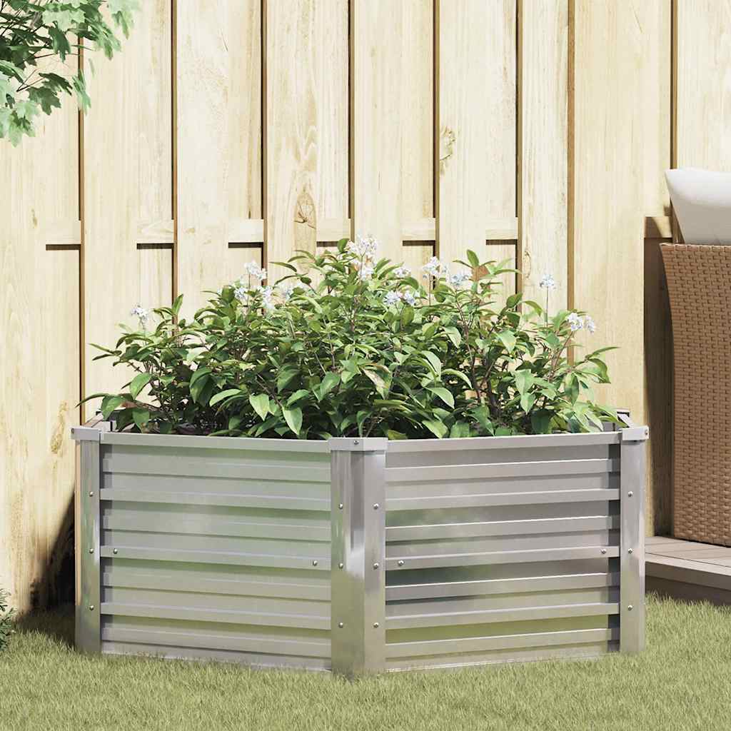 Garden Raised Bed 129x45 cm Galvanized Steel Silver