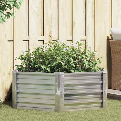 Garden Raised Bed 129x45 cm Galvanized Steel Silver