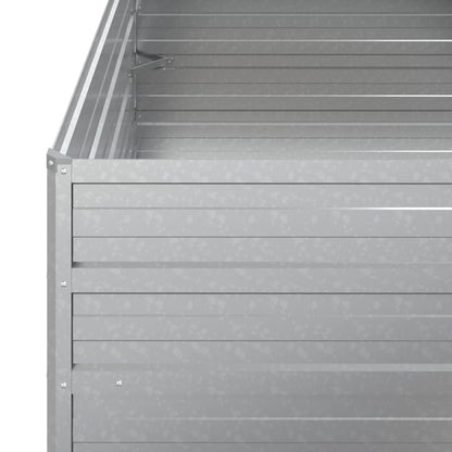 Garden Raised Bed 100x100x77 cm Galvanized Steel Silver
