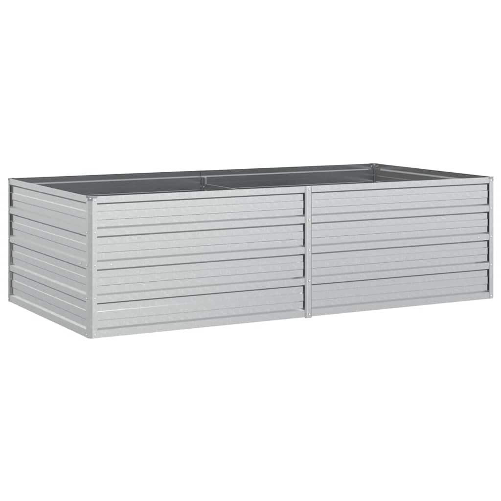 Garden Raised Bed 160x80x45 cm Galvanized Steel Silver