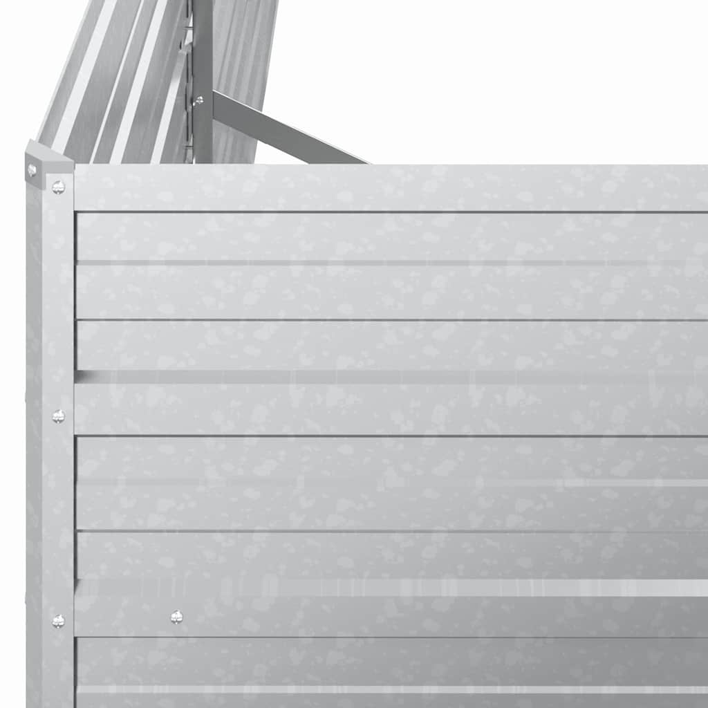 Garden Raised Bed 160x80x45 cm Galvanized Steel Silver
