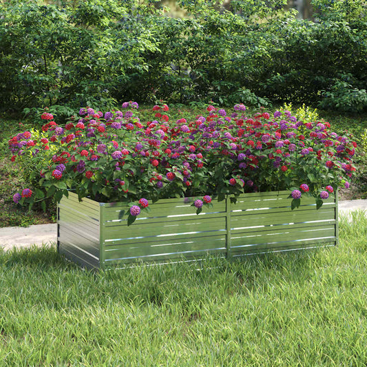 Garden Raised Bed 160x80x45 cm Galvanized Steel Silver
